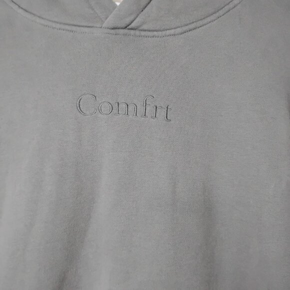 Comfrt Men's Steel Grey Signature Logo Oversized-Fit Pullover Hoodie Size XL - Picture 3 of 5